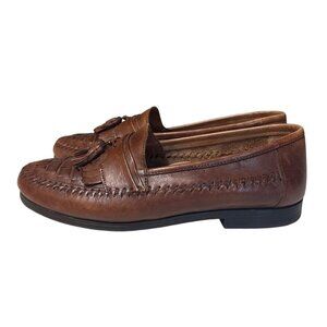 Giorgio Brutini Sz 10 Le Glove Brown Leather Tassel Loafers